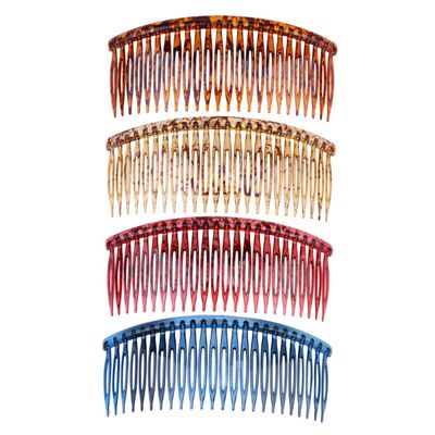 Baluue 4pcs Wide Tooth Resin Hair Combs Break-resistant Hair Clips for Women Jewelry Making Supplies Wedding Decor Random Color
