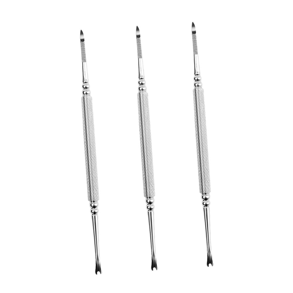 Beatifufu 3pcs Cuticle Cleaners Dual-ended Manicure Dead Skin Forks for Nail under Nail Cleaning Tool for Healthy