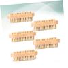 Anneome 5pcs Pig Mane Cleaning Brush Handle Walnut Nail Brush for Hand Washing Exfoliating Under Fingernails Lotus Wood Construction for Home Use view 2