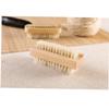 Anneome 5pcs Pig Mane Cleaning Brush Handle Walnut Nail Brush for Hand Washing Exfoliating Under Fingernails Lotus Wood Construction for Home Use view 3