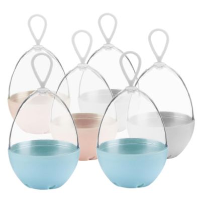 BUGUUYO 6pcs Beauty Egg Storage Box for Sponges Makeup Sponge Holder Travel Case Powder Puff Holder Makeup Accessory Storage Portable