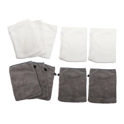 Beatifufu 10pcs Makeup Gloves Soft Microfiber Face Cleaning Mitts for Exfoliating Daily Skin Care Comfortable and Skin-friendly Includes White and Gray-black Gloves