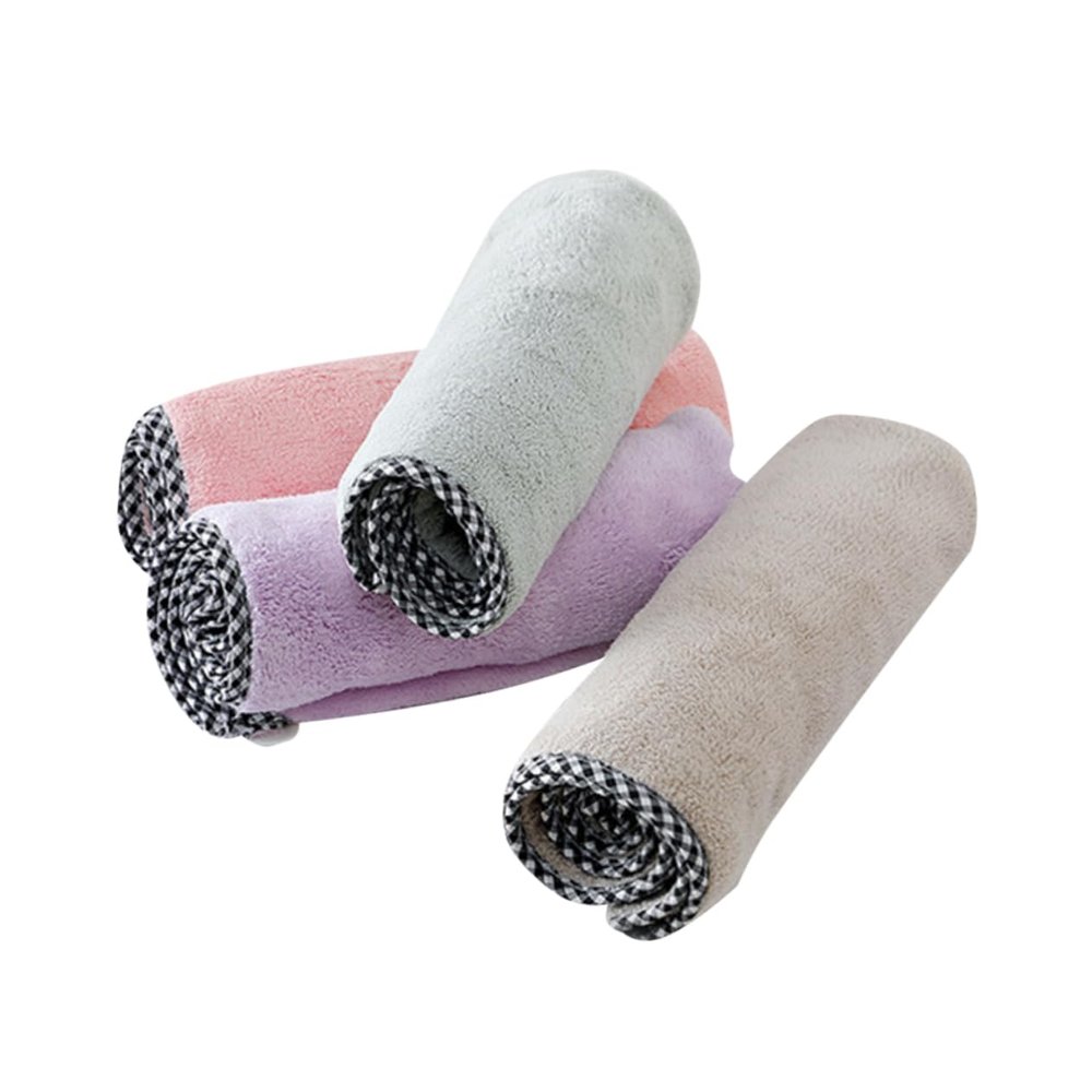 Baluue 4pcs Hair Drying Cap Absorbent Fleece Hair Towel Wrap Quick Drying Satin Shower Cap