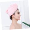 Baluue 4pcs Hair Drying Cap Absorbent Fleece Hair Towel Wrap Quick Drying Satin Shower Cap view 3