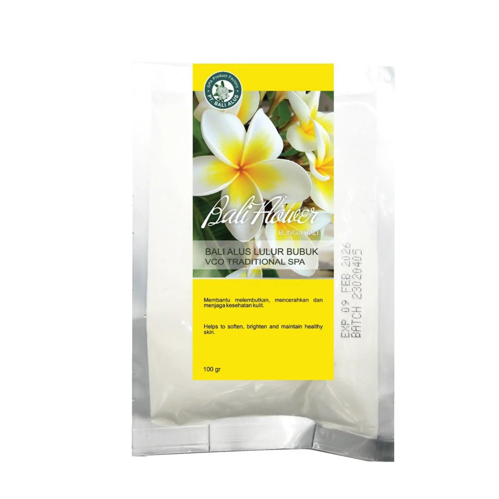 Bali Alus Lulur Bubuk Powder Scrub Bunga Bali Kamboja VCA Traditional SPA, 100 gram (Pack of 2)
