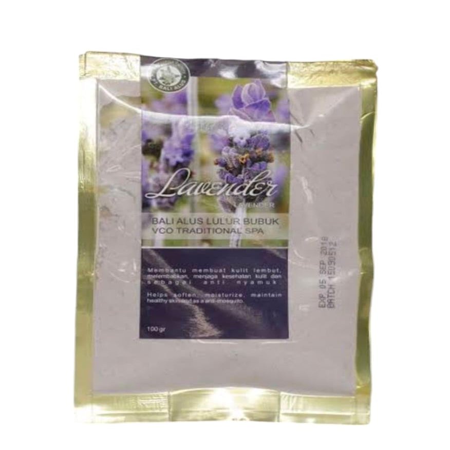 Bali Alus Lulur Bubuk Powder Scrub Lavender VCA Traditional SPA, 100 gram (Pack of 2)