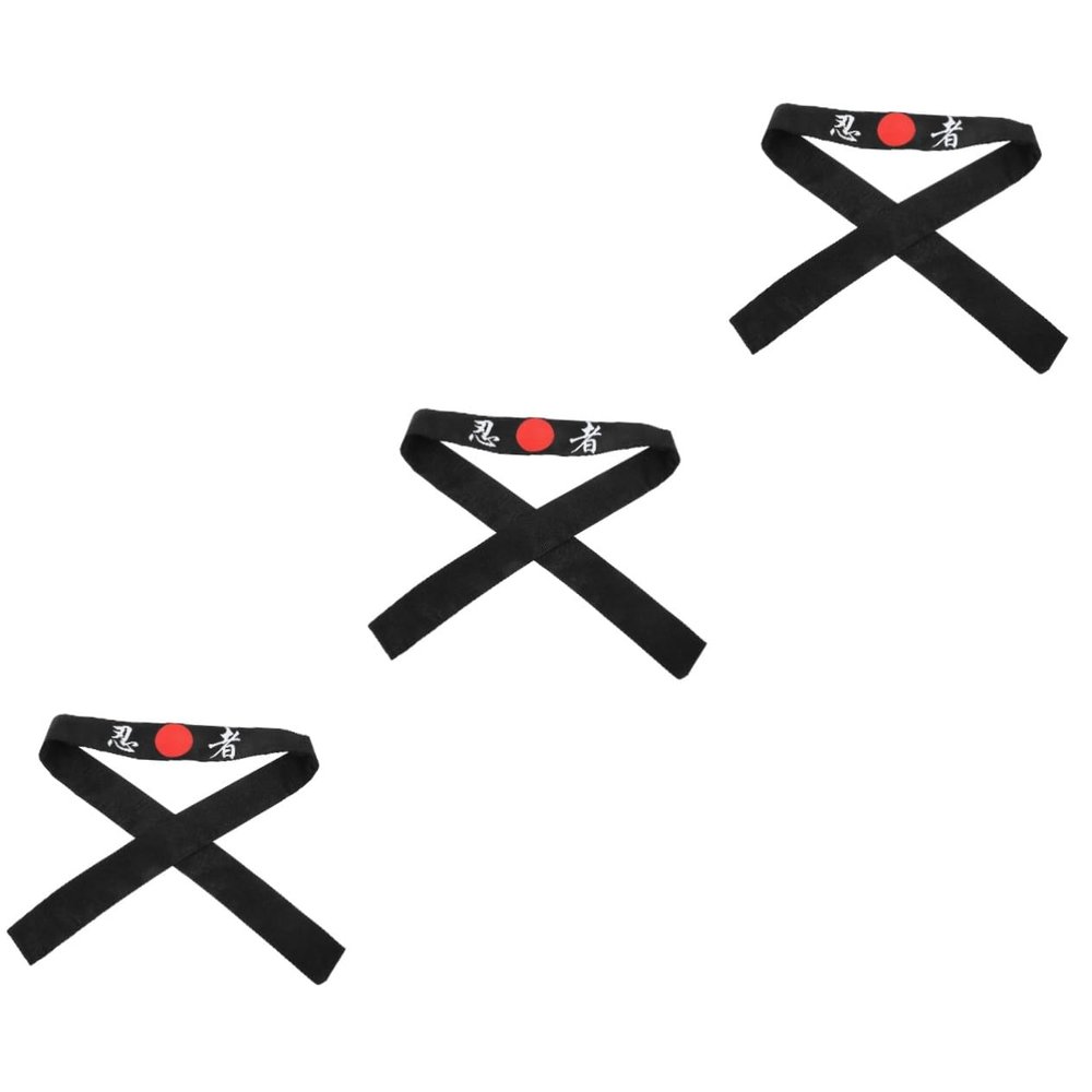 COLLBATH 3pcs Japanese Headband for Men Karate Headband Wide for Sports Headwear