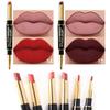 BINGBRUSH 6Pcs Double Ended Mauve Ruby Deep Red Matte Lip Liner and Lipstick Makeup Combo Set for Women, Light Brown Lipliner 24 Hours Original Waterproof Long Lasting Lip Stains Pencil Kit Set view 4