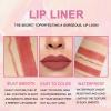 BINGBRUSH 3Pcs Double Ended Light Brown Nude Beige Matte Lip Liner and Lipstick Makeup Combo Set for Women, Rose Gold Lipliner 24 Hours Original Waterproof Long Lasting Lip Stains Pencil Kit Set view 3