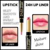 BINGBRUSH 3Pcs Double Ended Warm Bright Pink Plummy Terracotta Shine Lip Liner and Lipstick Makeup Combo Set for Women,Lipliner 24 Hours Original Waterproof Long Lasting Lip Stains Pencil Kit Set view 3