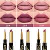 BINGBRUSH 3Pcs Double Ended More Mauve Berry Blush Matte Lip Liner and Lipstick Makeup Combo Set for Women,Lipliner 24 Hours Original Waterproof Long Lasting Lip Stains Pencil Kit Set view 2