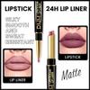 BINGBRUSH 3Pcs Double Ended More Mauve Berry Blush Matte Lip Liner and Lipstick Makeup Combo Set for Women,Lipliner 24 Hours Original Waterproof Long Lasting Lip Stains Pencil Kit Set view 3
