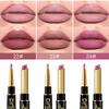 BINGBRUSH 3Pcs Double Ended Light Mauve Red Nude Beige Matte Lip Liner and Lipstick Makeup Combo Set for Women,Plum Rose Lipliner 24 Hours Original Waterproof Long Lasting Lip Stains Pencil Kit Set view 2