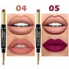 BINGBRUSH 6Pcs Double Ended Rose Wine Nude Brown Plum Purple Red Matte Lip Liner and Lipstick Makeup Combo Set for Women,Lipliner 24 Hours Original Waterproof Long Lasting Lip Stains Pencil Kit Set view 4