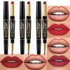 BINGBRUSH 3Pcs 2-in-1 Dark Wine Red Lip Liner and Lipstick Combo Set for Women, Matte Lips Kit with Lipliner Pencil Set Lip Stains Long Lasting Waterproof 24 Hour Original view 1