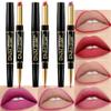 BINGBRUSH 3Pcs Double Ended Light Red Purple Matte Lip Liner and Lipstick Makeup Combo Set for Women,Lipliner 24 Hours Original Waterproof Long Lasting Lip Stains Pencil Kit Set view 1