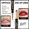 BINGBRUSH 3Pcs Double Ended Light Red Purple Matte Lip Liner and Lipstick Makeup Combo Set for Women,Lipliner 24 Hours Original Waterproof Long Lasting Lip Stains Pencil Kit Set view 3