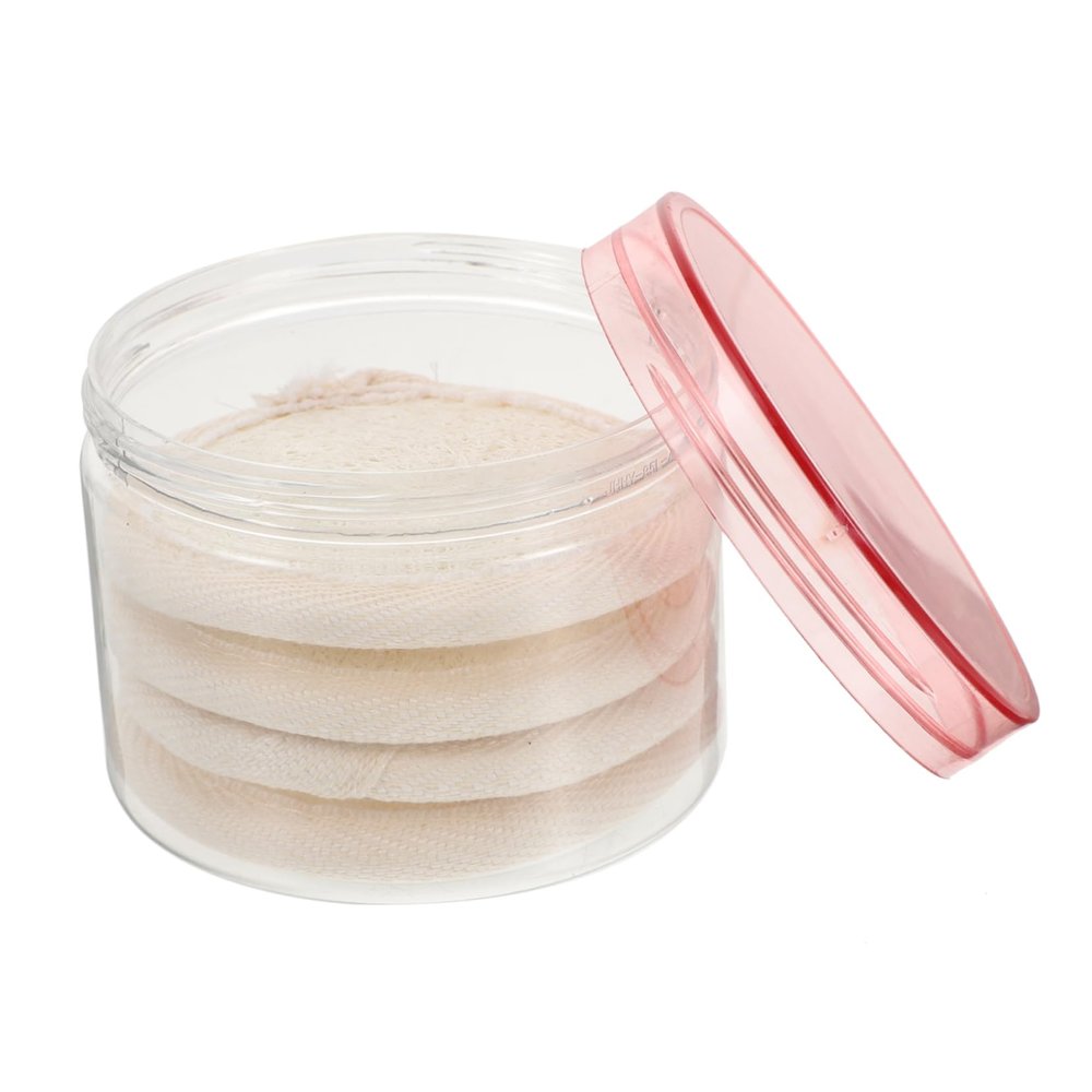 SOESFOUFU 4pieces Practical Loofah Facial Cleaning Set Reusable Skin Care for Gentle Cleansing Exfoliating Makeup Removal Round Pads for Daily Use
