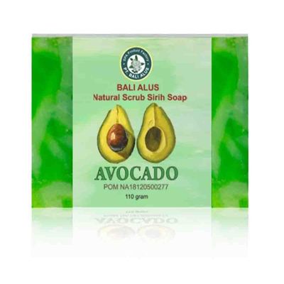 Bali Alus Natural Scrub Sirih Bar Soap Avocado, 110 gram (Pack of 2)