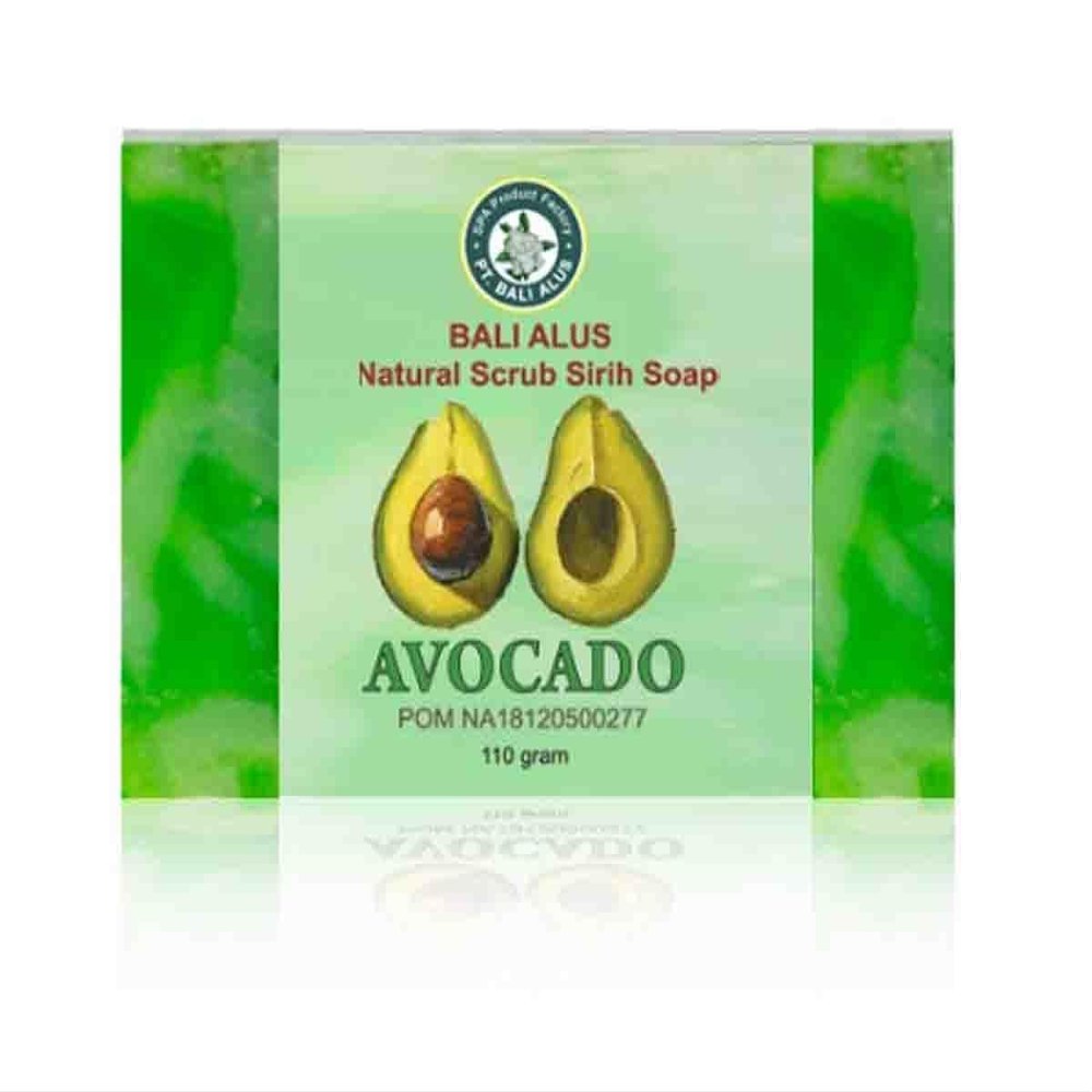 Bali Alus Natural Scrub Sirih Bar Soap Avocado, 110 gram (Pack of 2)