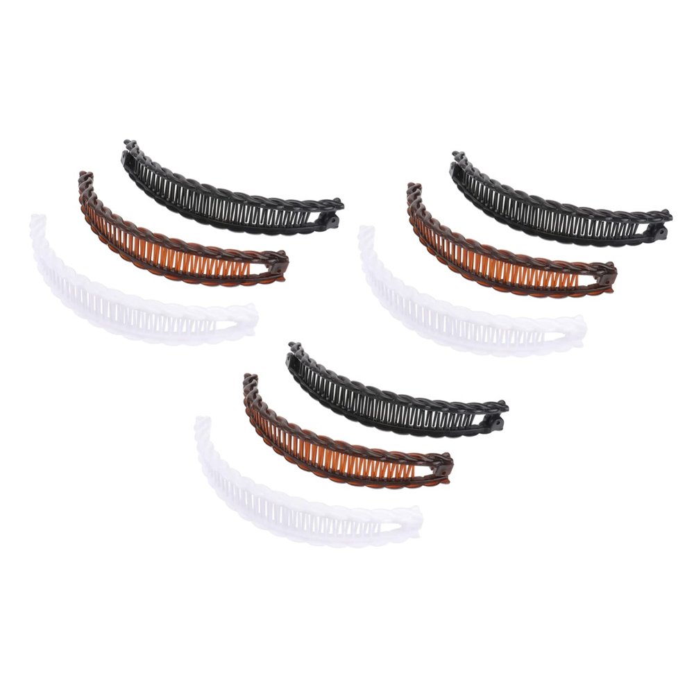 WOONEKY 18pcs Resin Banana Hair Clip Hair Ponytail Holder Creative Clips for Women Girls Non-slip Styling
