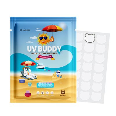 UV Buddy UV Stickers for Sunscreen 28 Bear UV Detection Reminder Patches