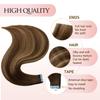 AGMITY Human Hair Extensions Tape in 18 inches 20pcs 50g/pack Chocolate Brown Mixed Honey Blonde Weft Skin Invisible Thick Hair Tape in Extensions(18 inches #T4-P27-4) view 3