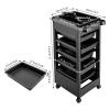 Salon Beauty Rolling Trolley Cart, 5 Layer Hair Salon Storage Cabinet Barber Organizer Tool with 5 Drawers Space Saving Rolling with 4 Wheels Beauty Cart for Hair Stylist view 2