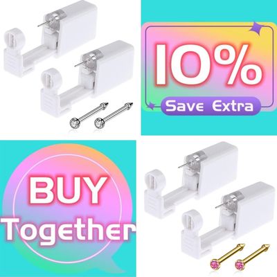 Lyuxzad Nose Piercing Gun Kit - 6Pcs Self Nose Piercing Kit