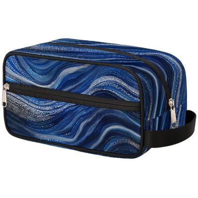 Ourtheme Travel Toiletry Bag for Women Men, Art Dots Pattern Foldable Dopp Kit Water Resistant Shaving Bag for Toiletries Cosmetics Traveling Organizer
