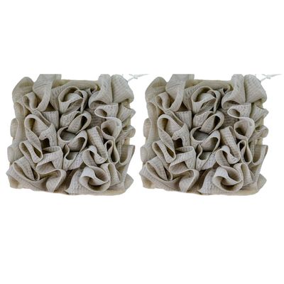 2 in 1 Bath Loofah Sponges, 2PCS Washcloth Loofahs Combo with Drawstrings, Bath Ball Towel Loofah for Cleansing and Smooth Skin