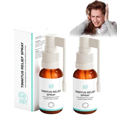 Tinnitus Relief Spray, 30ml Tinnitus Relief for Ringing Ears, Portable Tinnitus Relief Ear Spray, Natural Ingredients Quick Relief of Discomfort, Ear Spray for Tinnitus Treatments (2pcs)