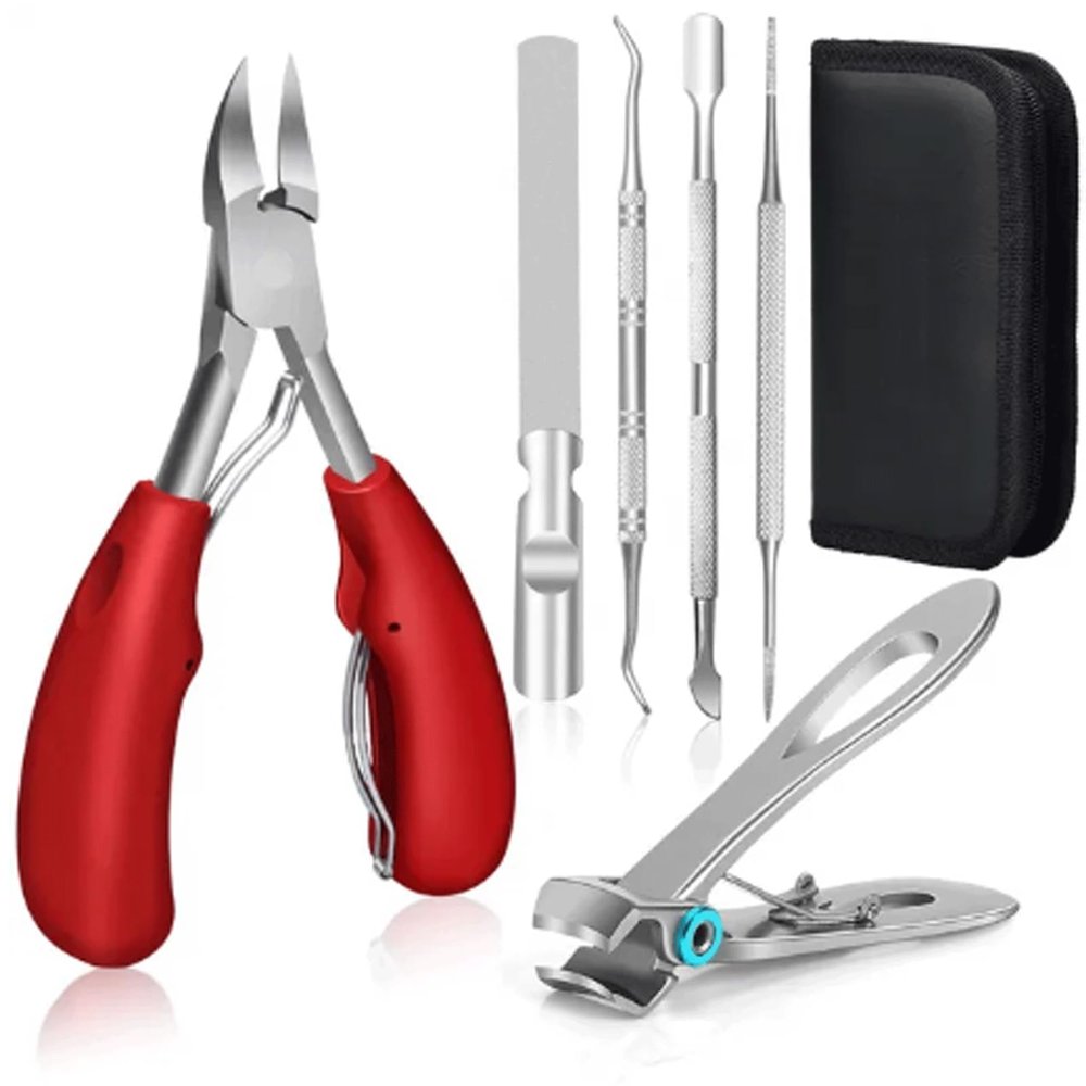 6 Pcs Stainless Steel Ear Spoon Nail Clippers Pedicure Nail Art Tool Kit Professional Nail Clipper Sets for Daily Use