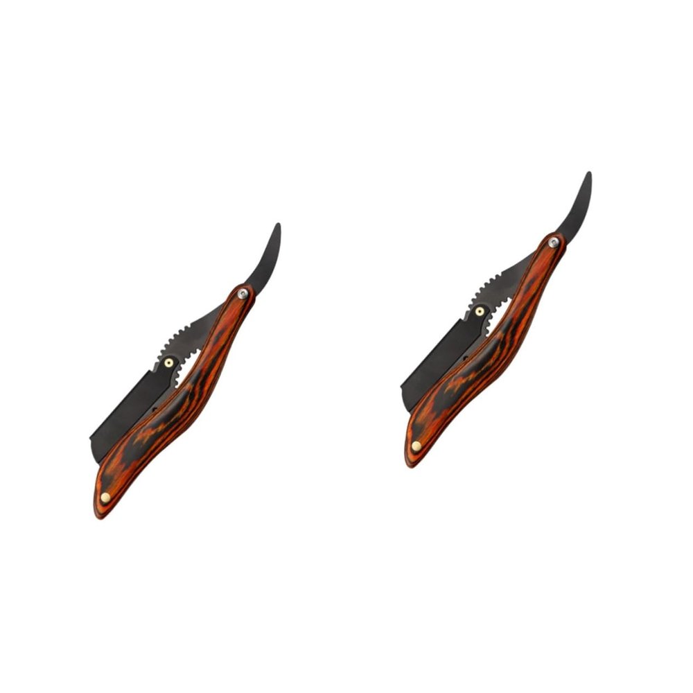 FOMIYES 2pcs Clip Manual and Wooden Handle Portable Beard Trimming Tool for Men Lightweight and Design for Easy Carrying and Use