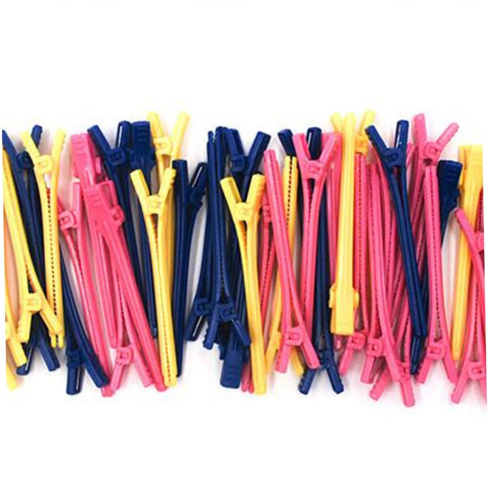 ASAKKURA 50pcs Large Plastic Duckbill Hair Clips Professional Hairdressing Accessories for Women Lightweight Alligator Clips for Sectioning Perming and Diy Styling