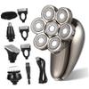 SKISUNO Head Electric Shaver for Men Multifunctional Facial Grooming Tool with Replaceable Heads Precision Bald Hair Trimmer Razor for Travel view 1