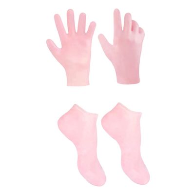 ASAKKURA 1set Moisturizing Exfoliating Socks and Gloves for Foot and Hand Care for Dry Relief and Nourishment Comfortable and Skin-Friendly for Use