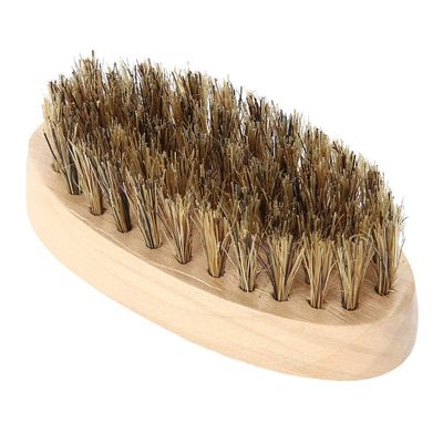 Beard Brush, Men's Soft Beard Brush, Mustache Comb, Oval Bamboo Handle, Beard Shaping Tool
