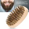 Beard Brush, Men's Soft Beard Brush, Mustache Comb, Oval Bamboo Handle, Beard Shaping Tool view 2