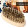 Beard Brush, Men's Soft Beard Brush, Mustache Comb, Oval Bamboo Handle, Beard Shaping Tool view 3