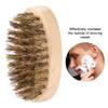 Beard Brush, Men's Soft Beard Brush, Mustache Comb, Oval Bamboo Handle, Beard Shaping Tool view 4