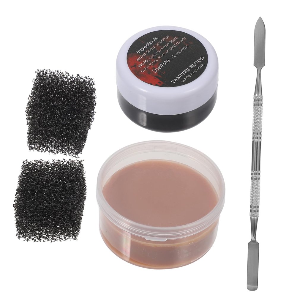 Outanaya Halloween Scar Wax Kit Special Effects Skin Wax Fake Scab Blood for Makeup Artists