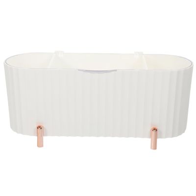 ASAKKURA Cosmetics Storage Box with Lid Dustproof Makeup Organizer for Vanity and Desk Design Space-saving Beauty Egg Holder White for Easy Cleaning and Capacity