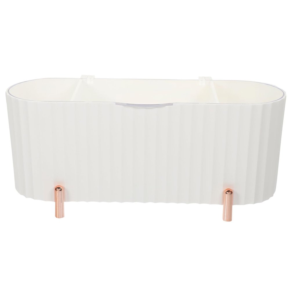 ASAKKURA Cosmetics Storage Box with Lid Dustproof Makeup Organizer for Vanity and Desk Design Space-saving Beauty Egg Holder White for Easy Cleaning and Capacity