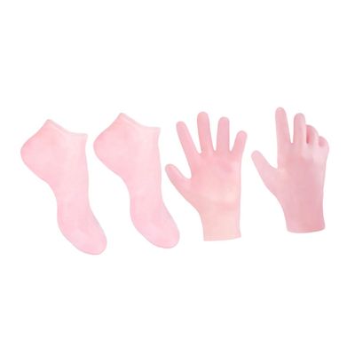 ASAKKURA Moisturizing Foot and Hand Care Socks Gloves for Cracked Eco-Friendly Pink Socks XL Gloves Nourishing Treatment for Dry Feet Hands
