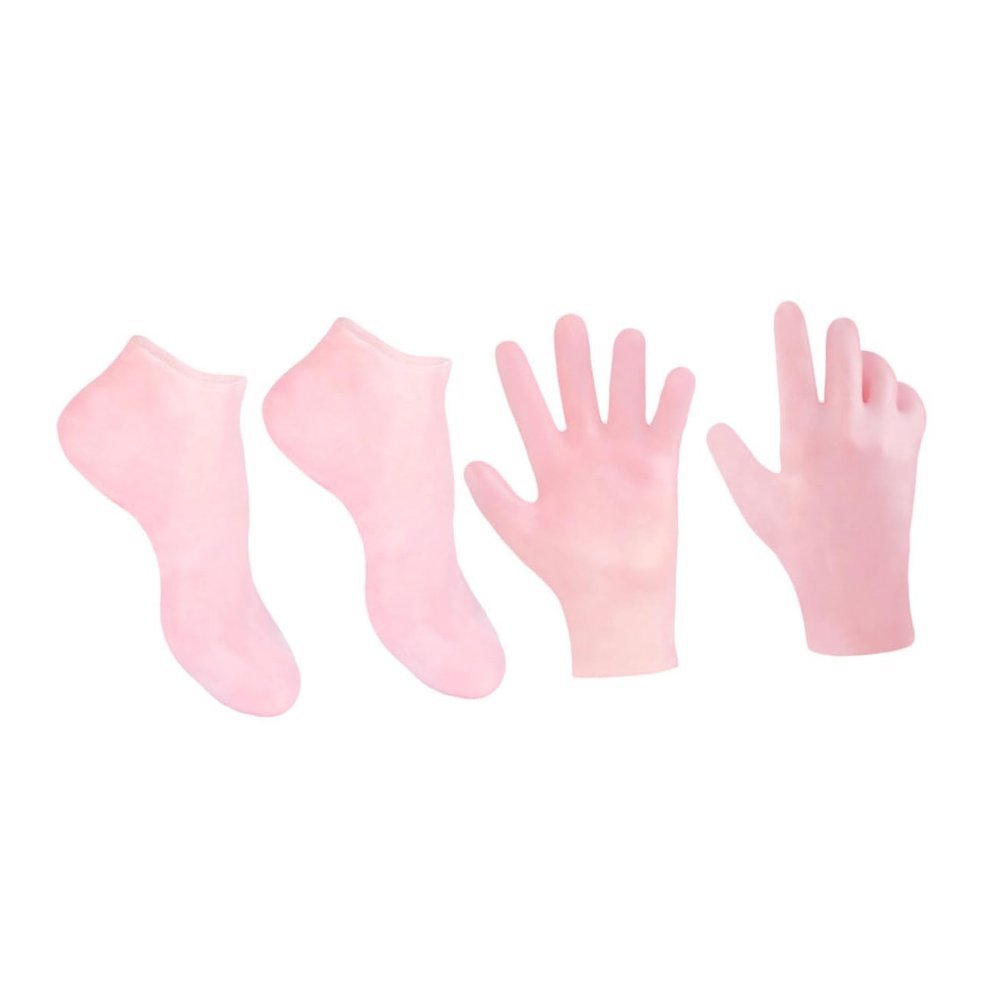 ASAKKURA Moisturizing Foot and Hand Care Socks Gloves for Cracked Eco-Friendly Pink Socks XL Gloves Nourishing Treatment for Dry Feet Hands