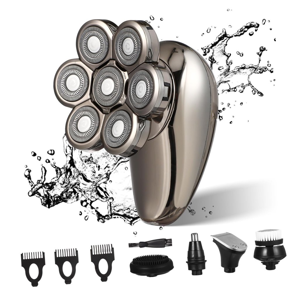 MERRYHAPY 7-head Electric Shaver Men's Head Shaver Beard Trimmer Facial Razor Men's Electric Razor
