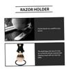 ASAKKURA Portable Shaving Holder with Dual Bracket Design Razor Stand for Soap Bowl and Shaving Brush Beauty Tool Rack for Home Shop Black view 4
