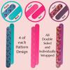 12 Nail File Emery Boards Dual Sided Buffer Nail Filing Tools Smoothing Manicure Pedicure TSA Travel Friendly Professional DIY Fashionable Design Pink Blue Purple view 2