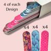 12 Nail File Emery Boards Dual Sided Buffer Nail Filing Tools Smoothing Manicure Pedicure TSA Travel Friendly Professional DIY Fashionable Design Pink Blue Purple view 4